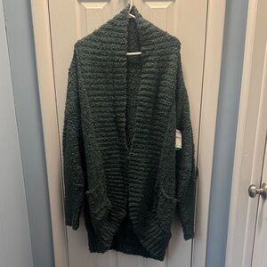 Nordstrom Honeydew Deep Teal Textured Cardigan